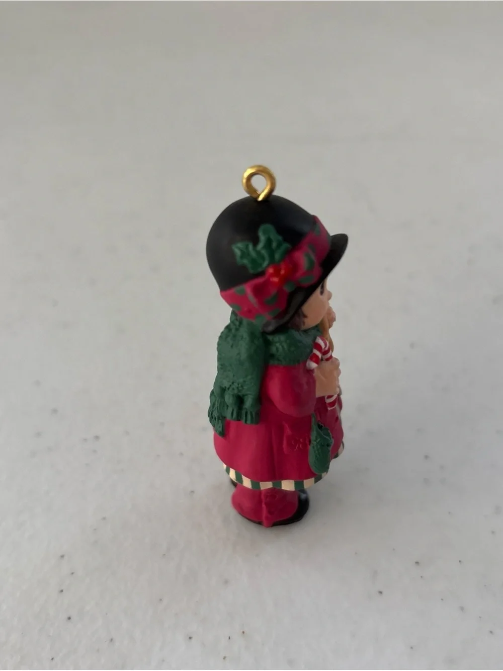 Hallmark Sweet Rememberings Red and Green Girl with Gingerbread Ornament